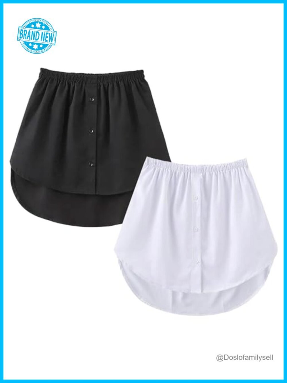 Women's Shirt Extender Undershirt Half Slip Layering Skirt Adjustable